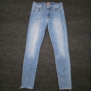 Mother Womens 28 The‎ Looker Ankle Fray Denim Jeans Birds Of Paradise Stretch